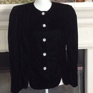 VTG Jessica Howard 80s velvet w/rhinestone buttons
